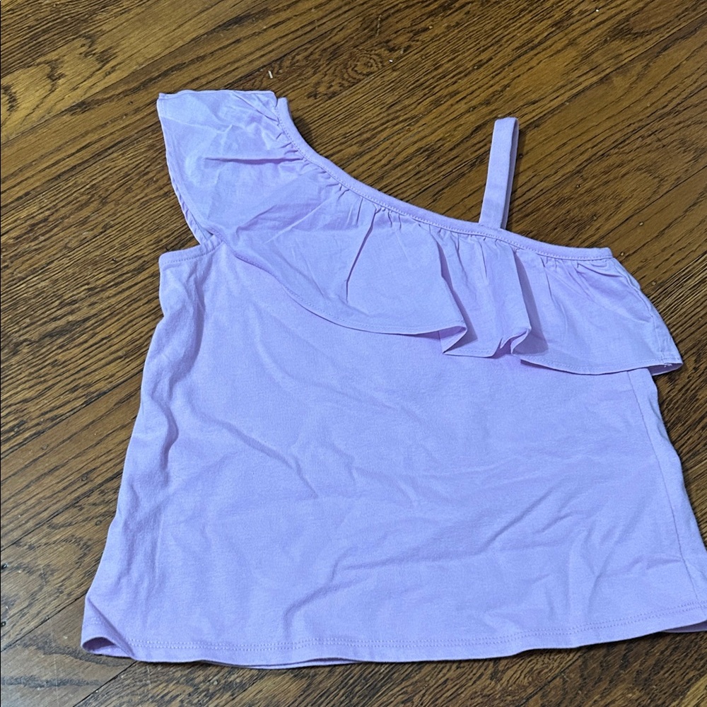 Kids Janie and Jack One-Shoulder Ruffle Tank Top - Light Lavender - size 5